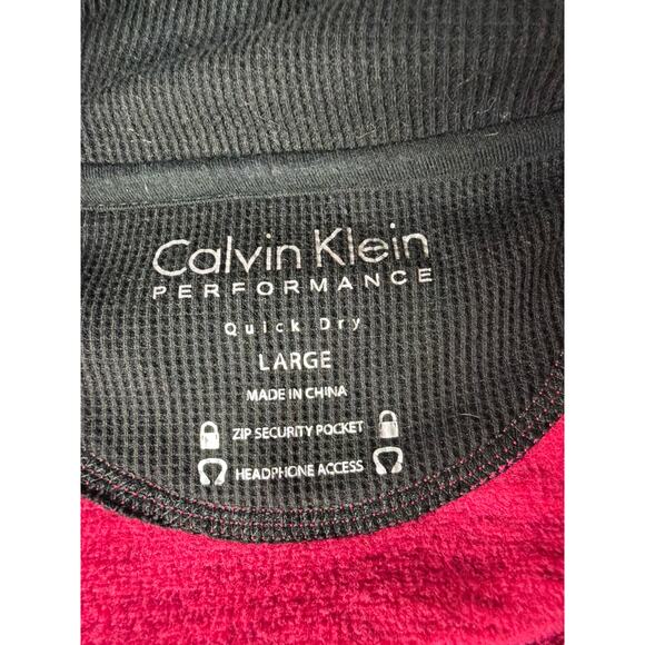 Calvin Klein Performance Full Zip Jacket Women’s Large  Pink Black Knit Sweater - Picture 7 of 9